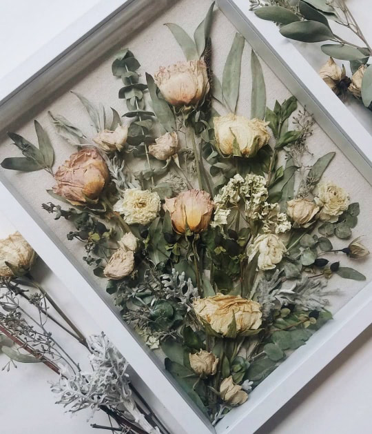 Dried Bridal Bouquet Display Box from Bridal Flowers The Pressed Flower Shop by Caitlin Torrez